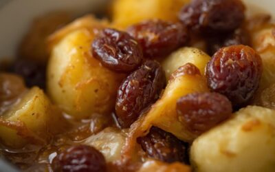 Céleri rave mijoté et raisins secs